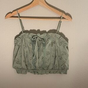 Love Tree Olive Eyelet Camisole